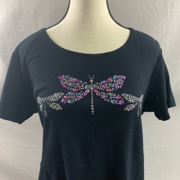 Karen Scott Tops - Butterfly Rhinstone T- Shirt